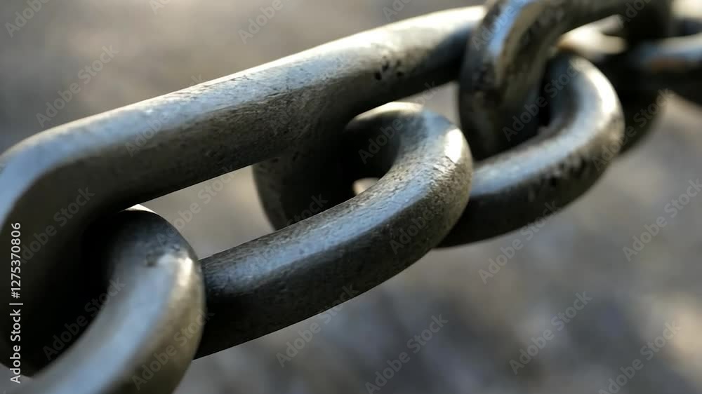 Close-up of a weathered, metallic chain. Close-up of a weathered, metallic chain.