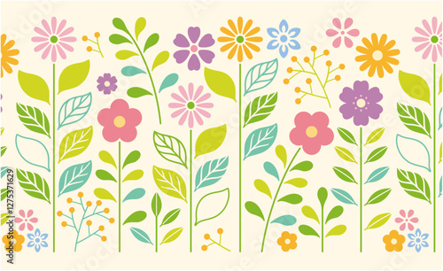 花　花柄　グラフィックパターン　イラスト