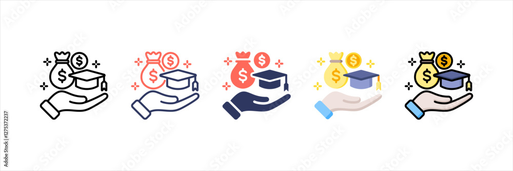 Fototapeta premium Scholarship Multistyle Icon Set