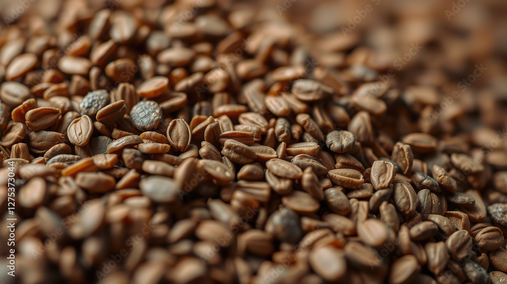 Fototapeta premium Close-Up Dark Chocolate Malt Barley Grains for Craft Brewing - Ale, Lager, Stout