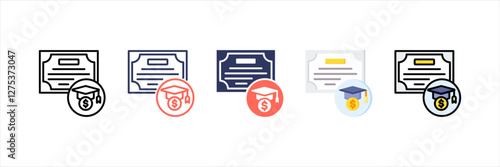 Diploma Multistyle Icon Set