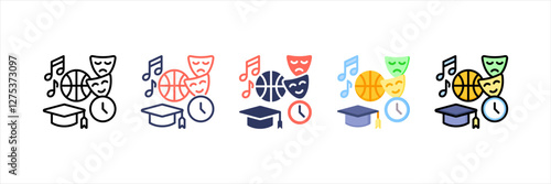 Extracurricular Multistyle Icon Set