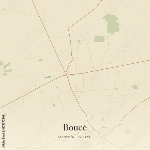 Vintage map of Boucé, France.