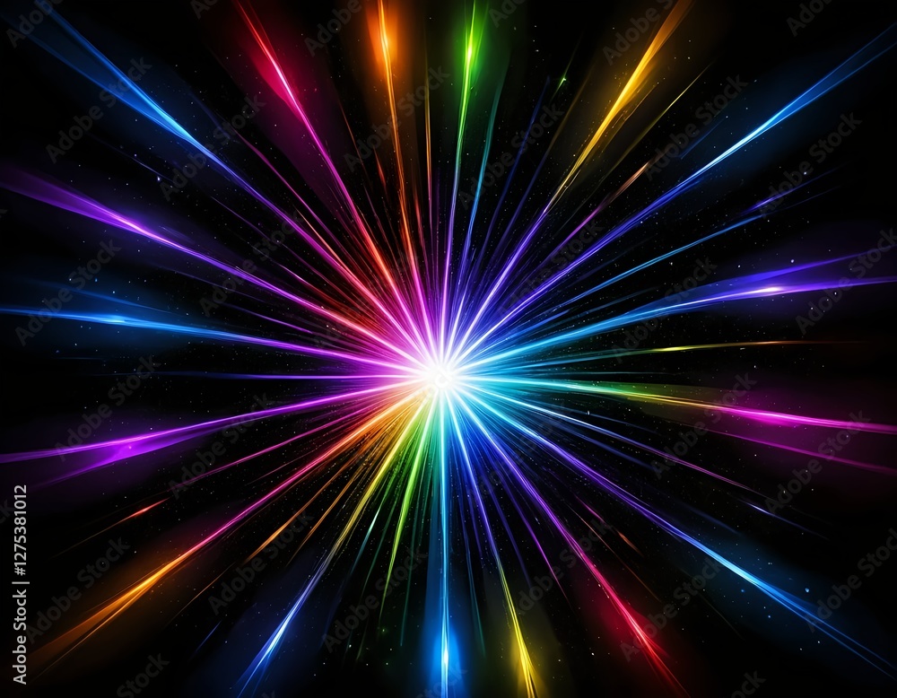Rainbow Light Burst, Starburst Explosion Rainbow Light Burst, Starburst Explosion