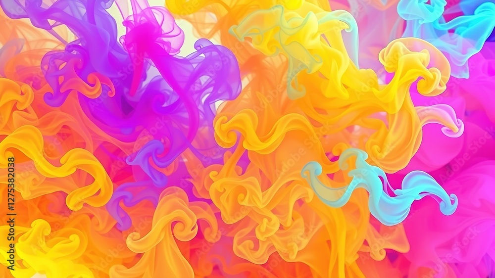 Fototapeta premium Colorful Smoke Architectural Interior Background