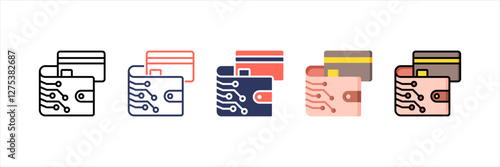 Digital Wallet Multistyle Icon Set