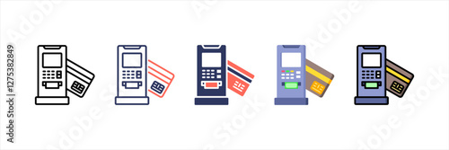 Atm Machine Multistyle Icon Set