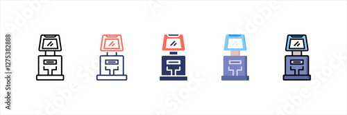 Self Service Terminal Multistyle Icon Set