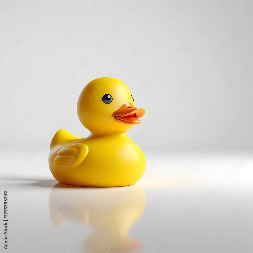 Yellow Rubber Duck on White Background Yellow Rubber Duck on White Background