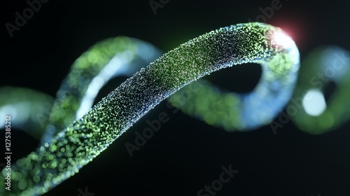 close up of DNA strands with genetic relatedness and inheritance concepts. photo