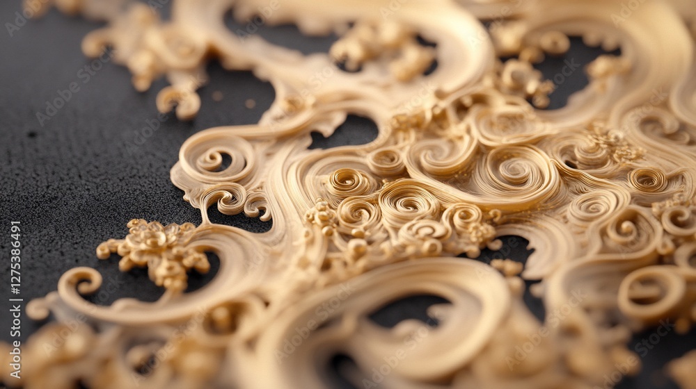 Beige swirls abstract art, dark background. Design texture for website, print Beige swirls abstract art, dark background. Design texture for website, print