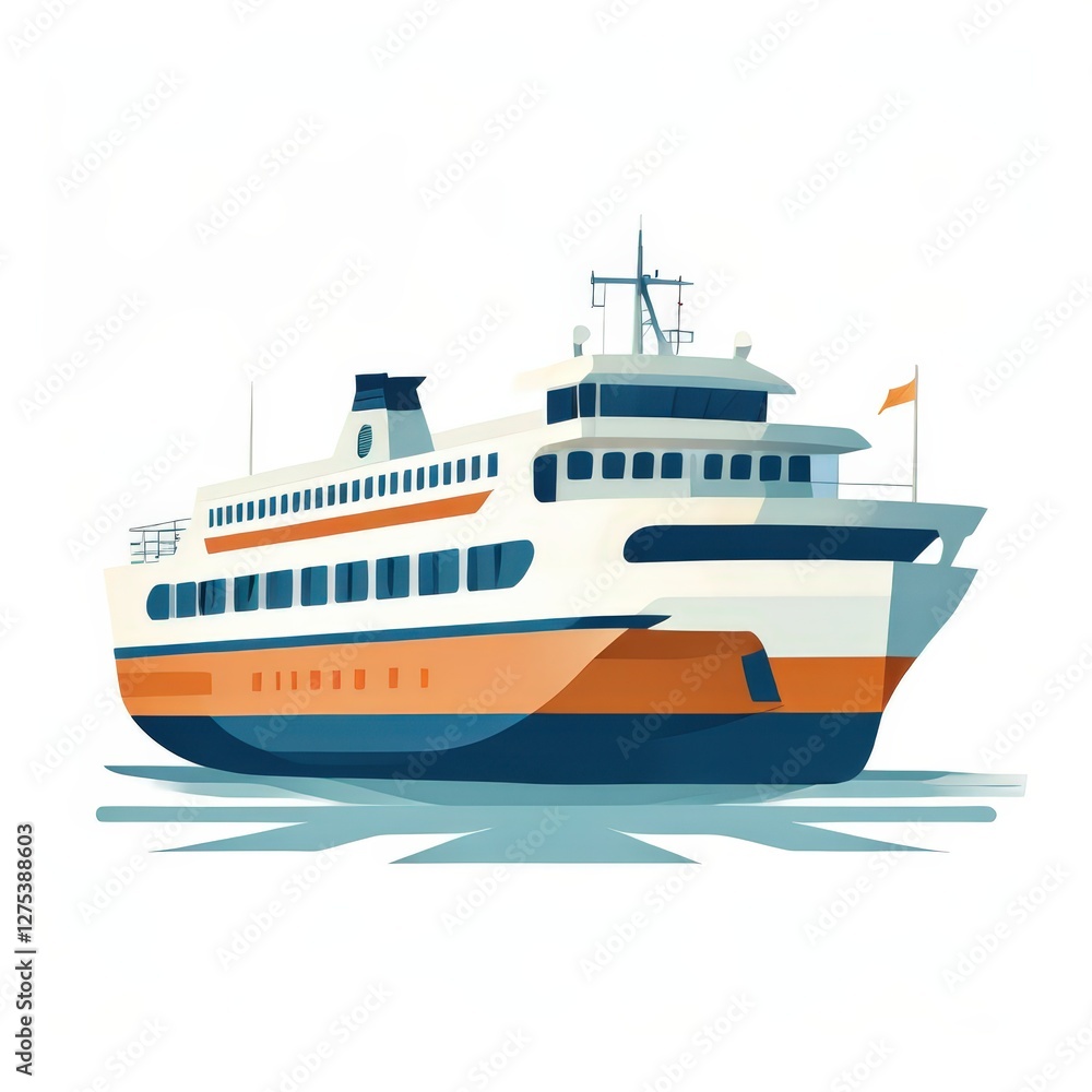 Fototapeta premium an AI Image Generator, Illustration of a Passenger Ferry