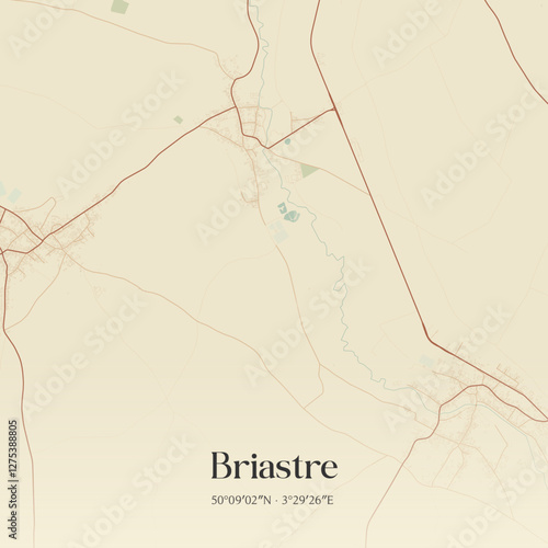 Vintage map of Briastre, France.