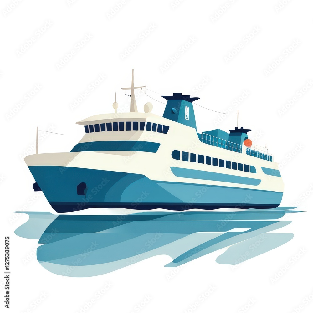 Fototapeta premium an AI Image Generator, Illustration of a Passenger Ferry