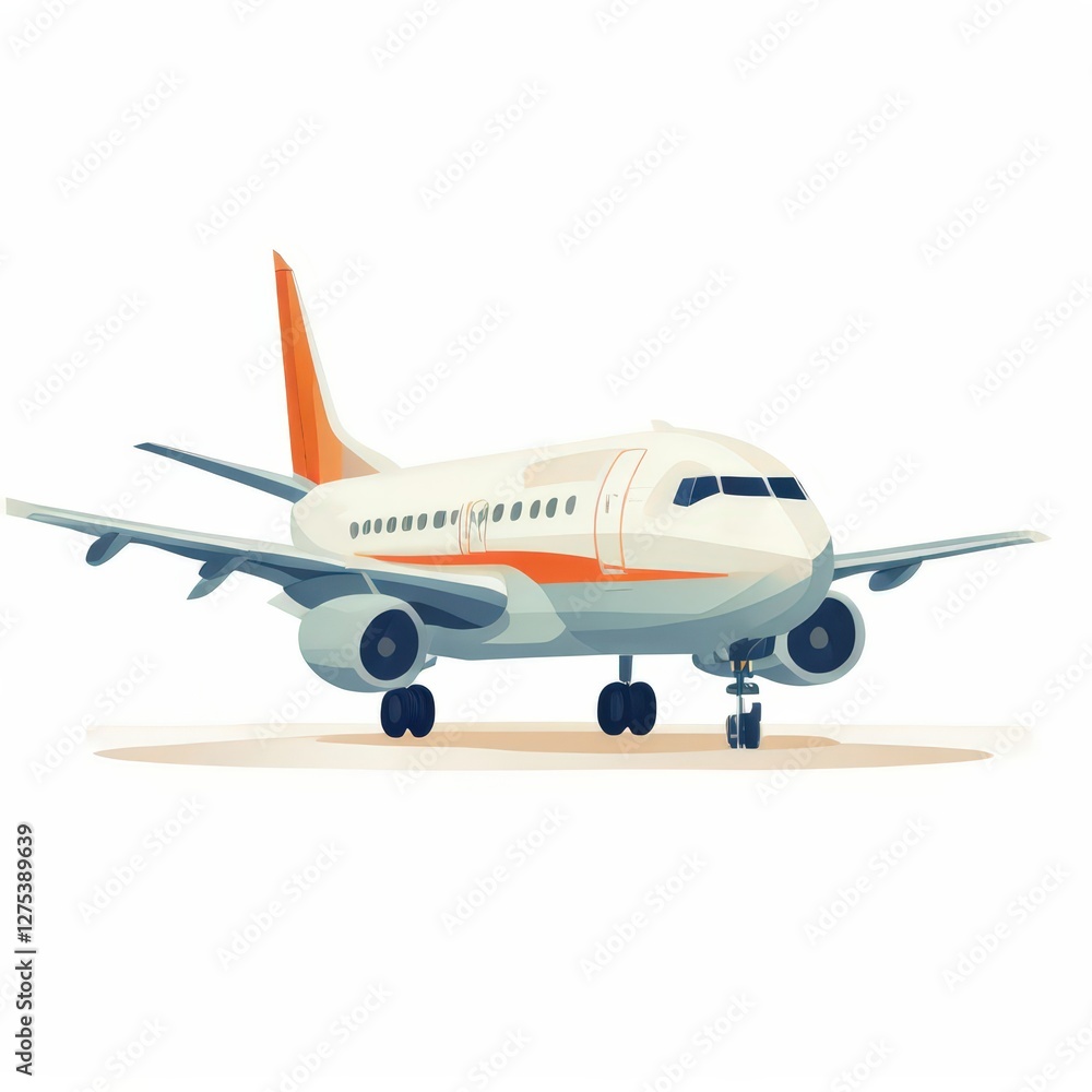 an AI Image Generator, Airplane Flying Above Clouds in Minimalist