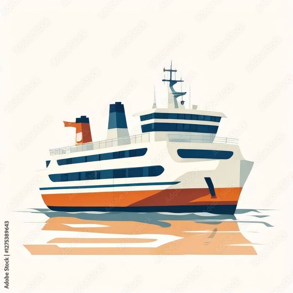Fototapeta premium an AI Image Generator, Illustration of a Passenger Ferry