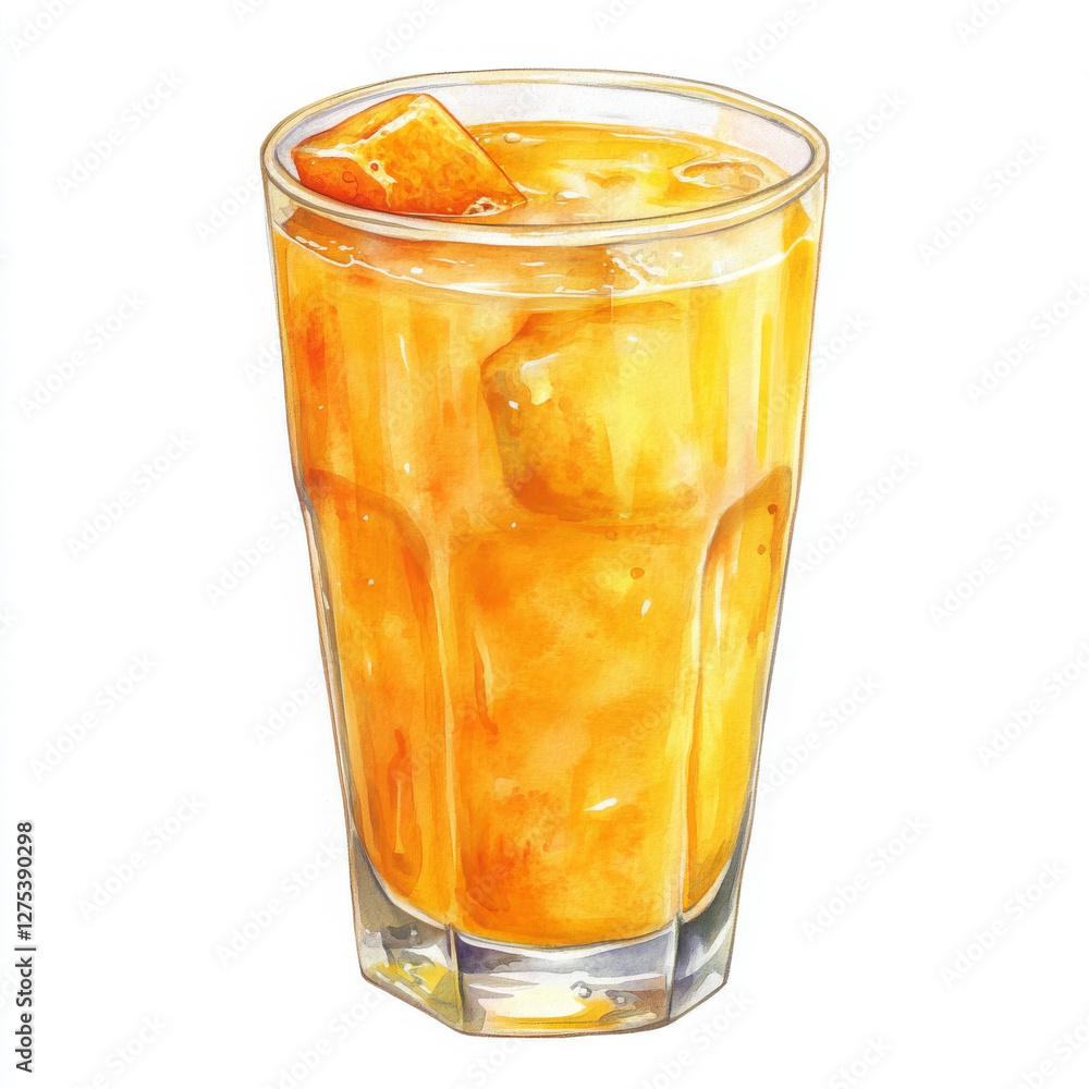 Refreshing orange drink illustration in boho style makes you thirst Refreshing orange drink illustration in boho style makes you thirst