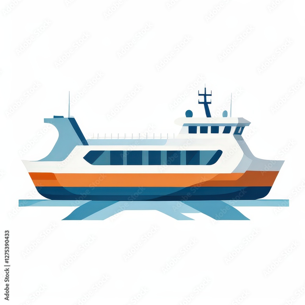 an AI Image Generator, Illustration of a Passenger Ferry an AI Image Generator, Illustration of a Passenger Ferry