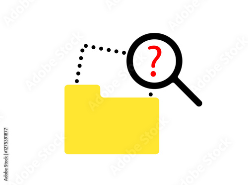 Missing file folder document illustration
