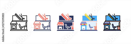 Beauty Salon Multistyle Icon Set