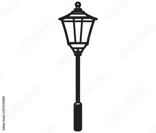 Street Lamp Vector, Vintage Street Lamp Silhouettes Collection. 