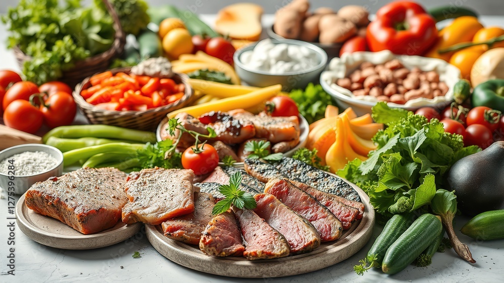 Delicious Gourmet Food Platter, Appetizing Feast Delicious Gourmet Food Platter, Appetizing Feast