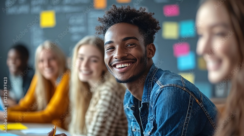 Obraz premium Diverse Group of Young Professionals Engaged in Collaborative Work