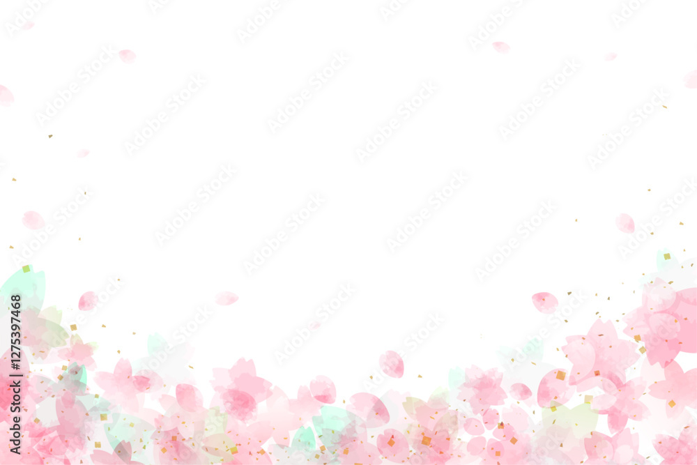 桜の水彩風背景イラスト、春の水彩風バックグラウンド 桜の水彩風背景イラスト、春の水彩風バックグラウンド