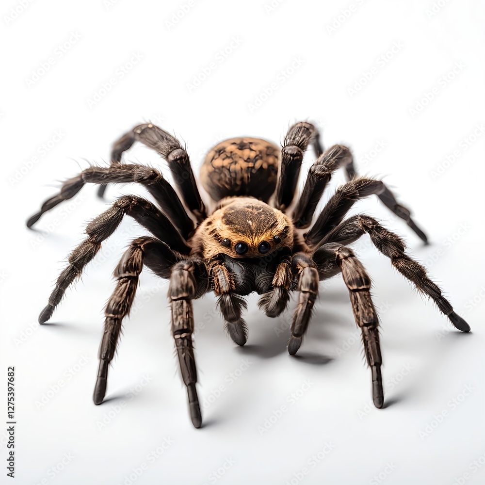 Close-up of a Tarantula Spider on White Background