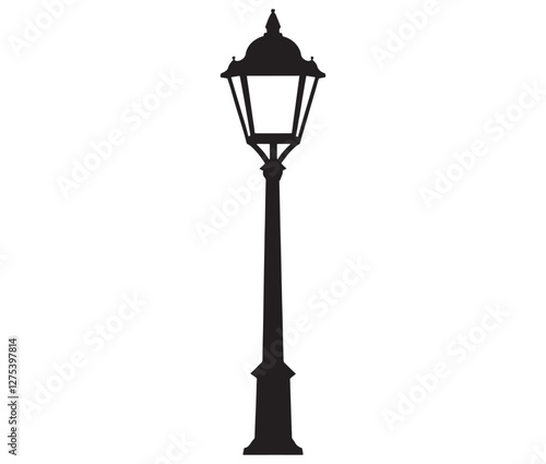 Street Lamp Vector, Vintage Street Lamp Silhouettes Collection. 