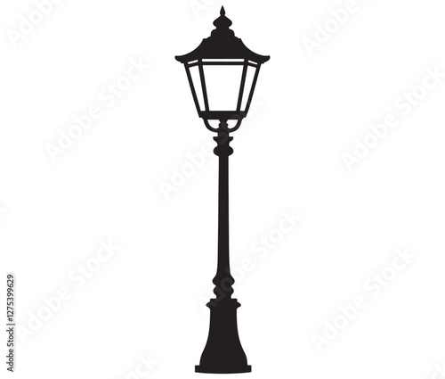 Street Lamp Vector, Vintage Street Lamp Silhouettes Collection. 