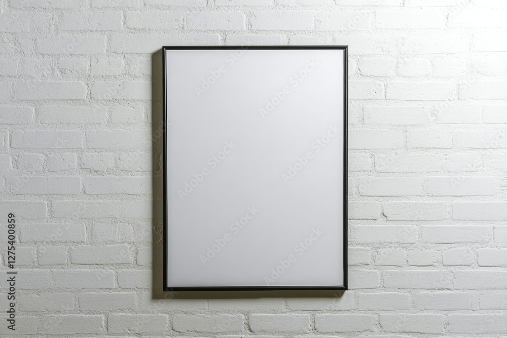 Blank canvas framed against textured white wall invites creativi Blank canvas framed against textured white wall invites creativi