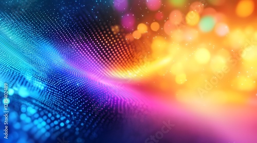 Wallpaper Mural Striking futuristic abstract design featuring a mesmerizing digital landscape with dynamic glowing LED light streaks in a cyberpunk inspired color palette of electric blues neon purples Torontodigital.ca