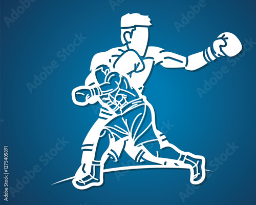 Boxer Ultimate Fighter Boxing Sport Mix Action Cartoon Graphic Vector