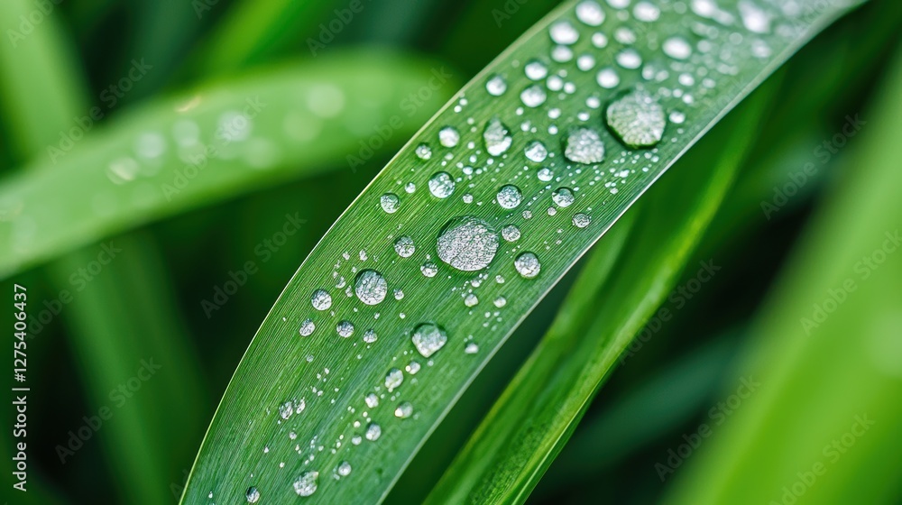 A single blade of grass with dewdrops clinging to it, capturing the beauty of nature details. A single blade of grass with dewdrops clinging to it, capturing the beauty of nature details.