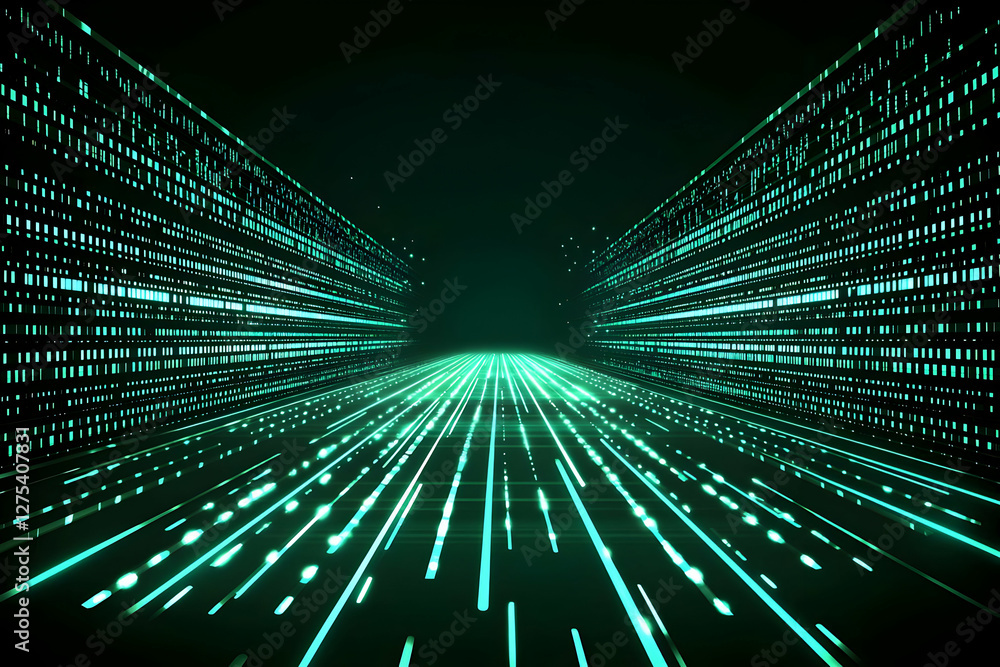 Abstract digital tunnel, glowing lines, data stream, futuristic background, technology concept, potential use for digital, gaming, and sci-fi design Abstract digital tunnel, glowing lines, data stream, futuristic background, technology concept, potential use for digital, gaming, and sci-fi design