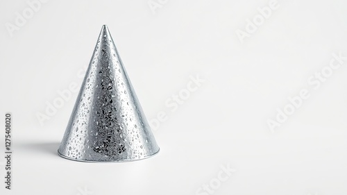 Elegant Silver Party Hat on White