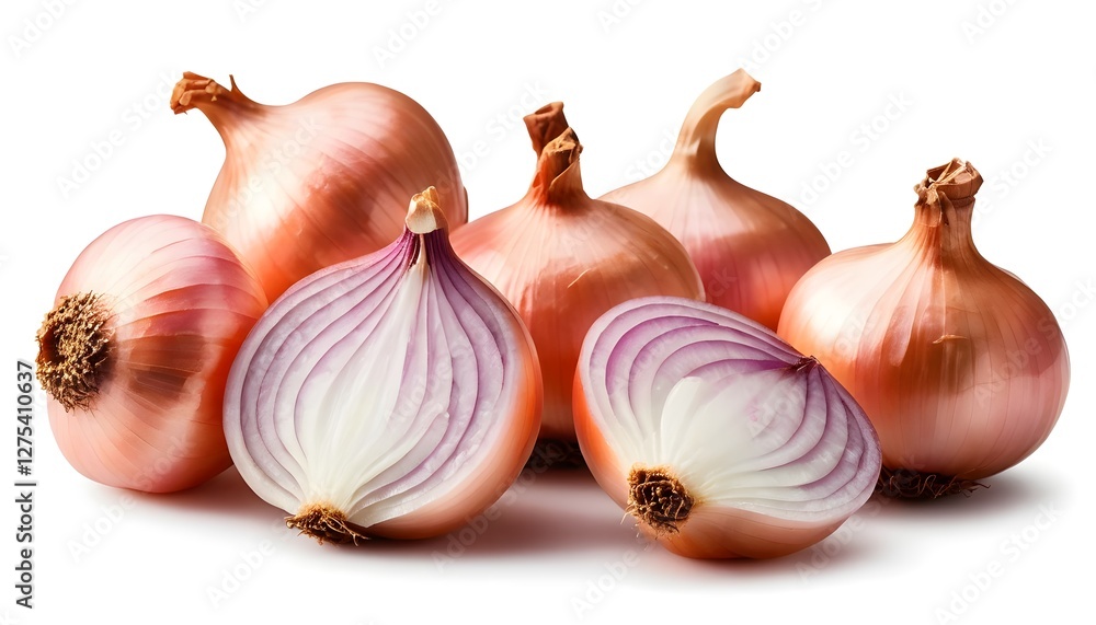 Fototapeta premium Fresh Red Onions Isolated on White Background