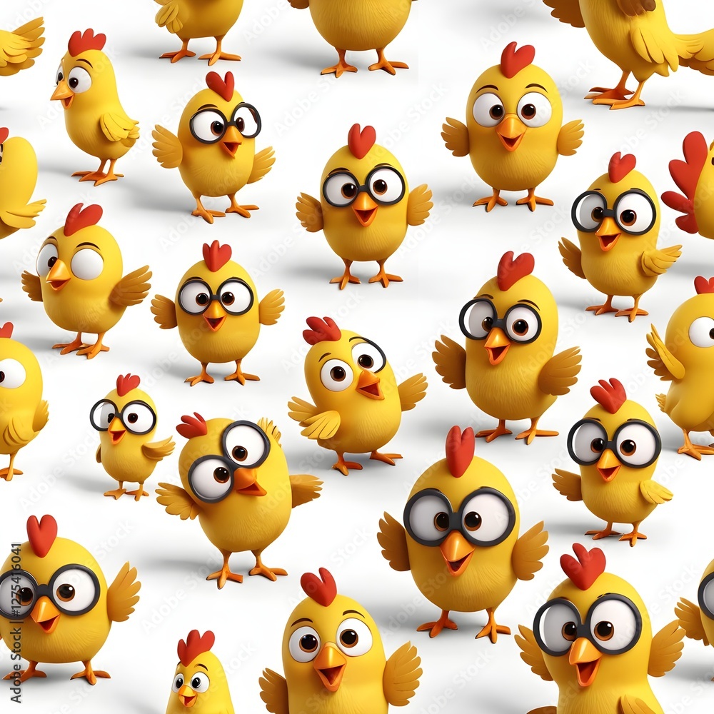 Fototapeta premium Cute Cartoon Chicks