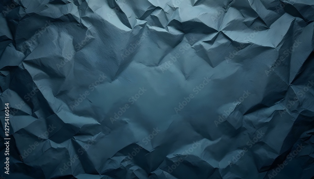 Obraz premium A detailed close-up of a dark folded paper, showcasing the unique textures and crumpled details of the surface