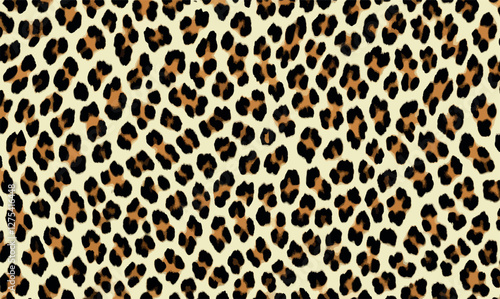 Leopard fur, animal skin texture background. Leopard skin pattern, animal fur seamless design. Leopard skin pattern, wild animal leather seamless design. Vector illustration.