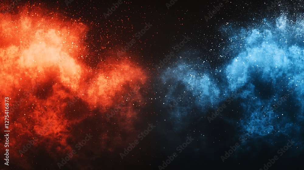 Fototapeta premium Abstract fire and ice clash background, use for graphic design