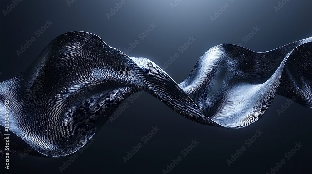 Naklejka premium Abstract flowing metallic fabric