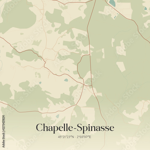 Vintage map of Chapelle-Spinasse, France.
