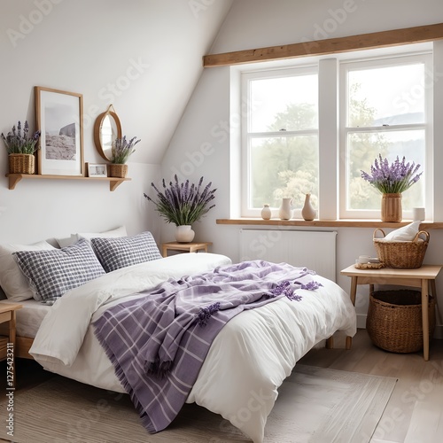 Serene Lavender Bedroom Interior
