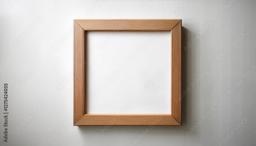 3D Illustration Striking Square Wooden Frame Against a Minimalist White Backdrop, showcasing Depth and Texture in a Modern, Clean Scene Perfect for Digital Art, Home Decor or Design Inspiration 3D Illustration Striking Square Wooden Frame Against a Minimalist White Backdrop, showcasing Depth and Texture in a Modern, Clean Scene Perfect for Digital Art, Home Decor or Design Inspiration