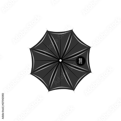 umbrella mockup top view vector illustration