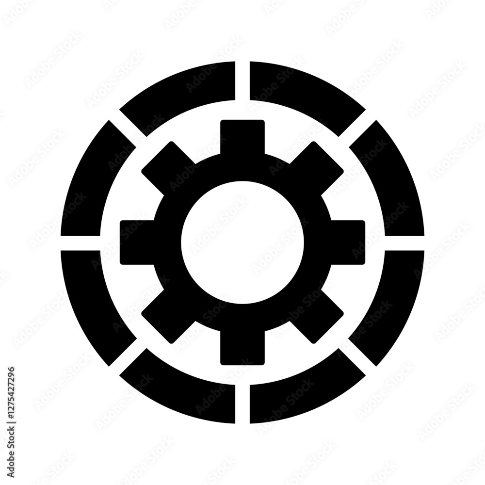 gear wheel, illustration of process workflow and efficiency icon gear wheel, illustration of process workflow and efficiency icon