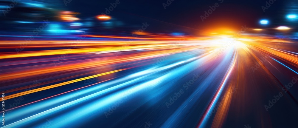 Blurred Night Traffic Lights Creating Vibrant Motion Blurred Night Traffic Lights Creating Vibrant Motion
