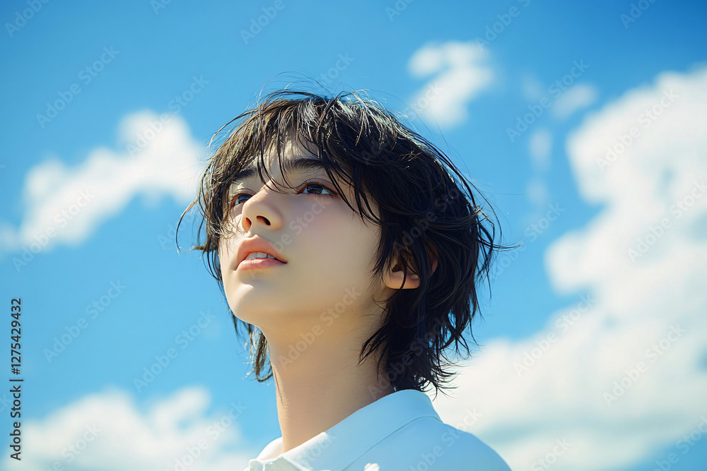 A contemplative young person gazing into the distance, perfect for inspiration, self-reflection campaigns, mental health awareness, or educational materials. A contemplative young person gazing into the distance, perfect for inspiration, self-reflection campaigns, mental health awareness, or educational materials.